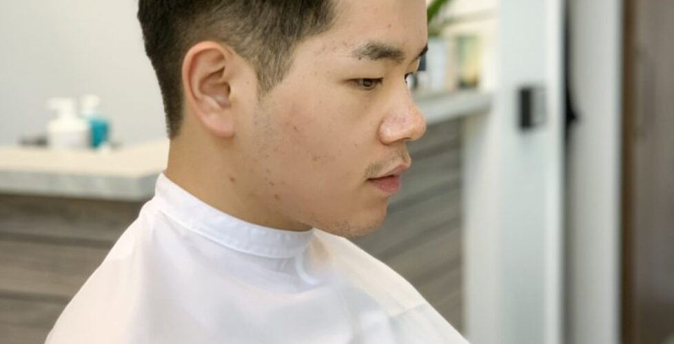 Short haircut and style at Haven Salon in North York, Toronto